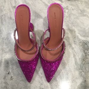 AMINA MUADDI Gilda Glitter Pointed Toe Mule